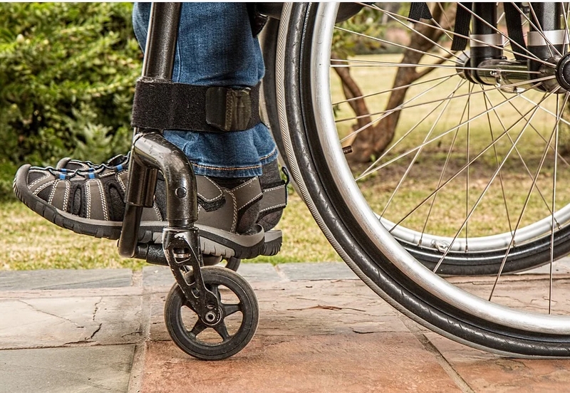 a man on a wheelchair